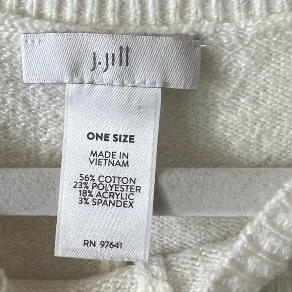 J.Jill navy and white striped poncho. Lovely soft fabric. One size fits all. - Picture 4 of 4